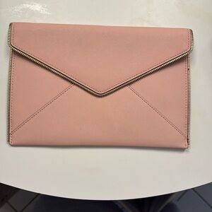 Rebecca minkoff envelop clutch in light pink